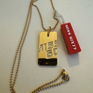Miss Sixty Gold Pendant Necklace